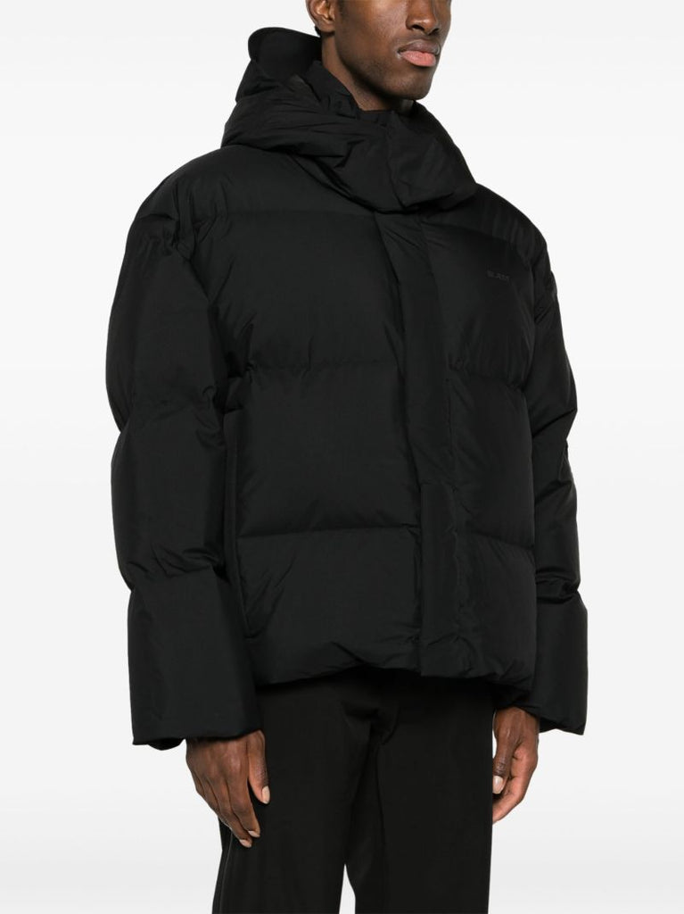 Black Isane Hooded Quilted Jacket