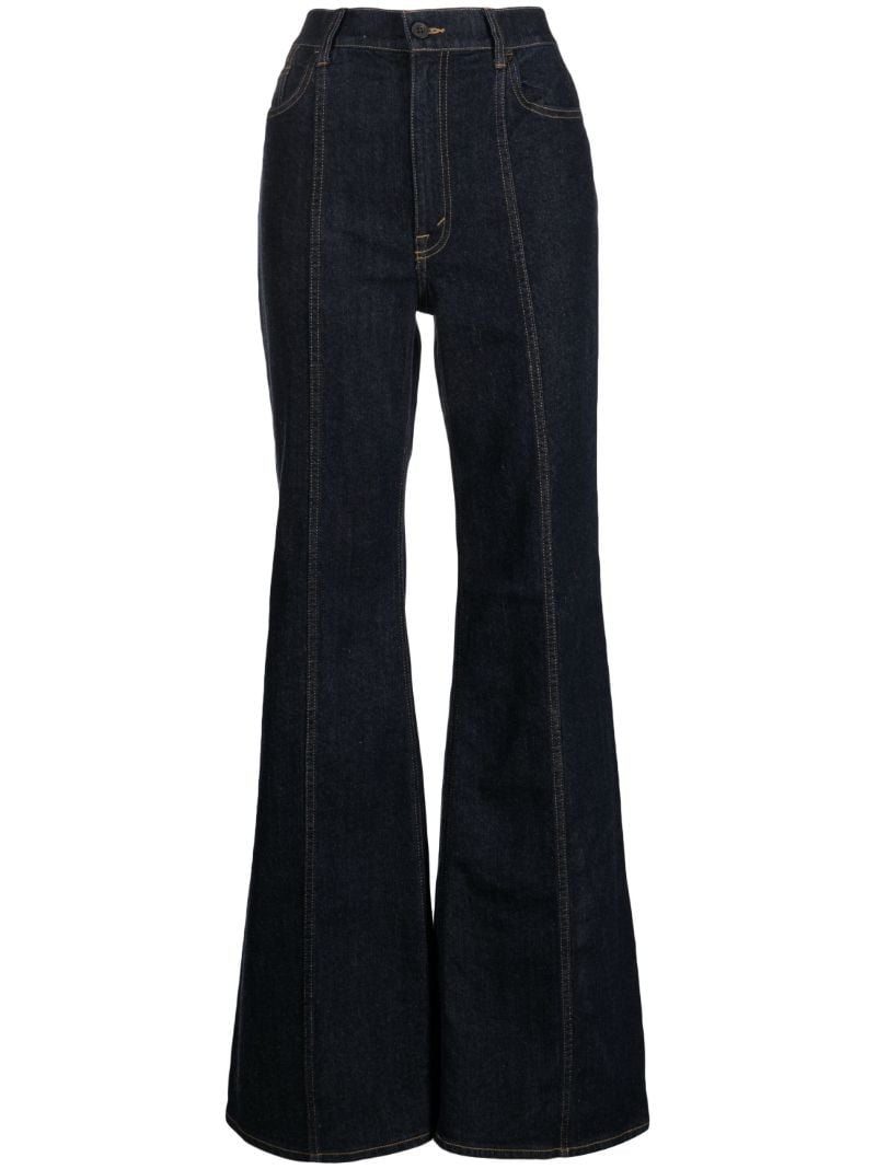 Blue High-rise Flared Jeans