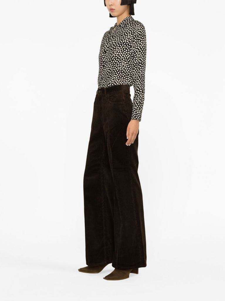 Brown Corduroy Flared Trousers