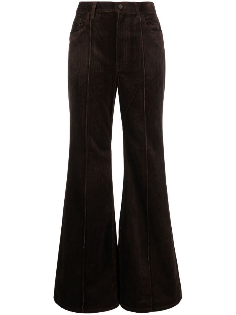 Brown Corduroy Flared Trousers