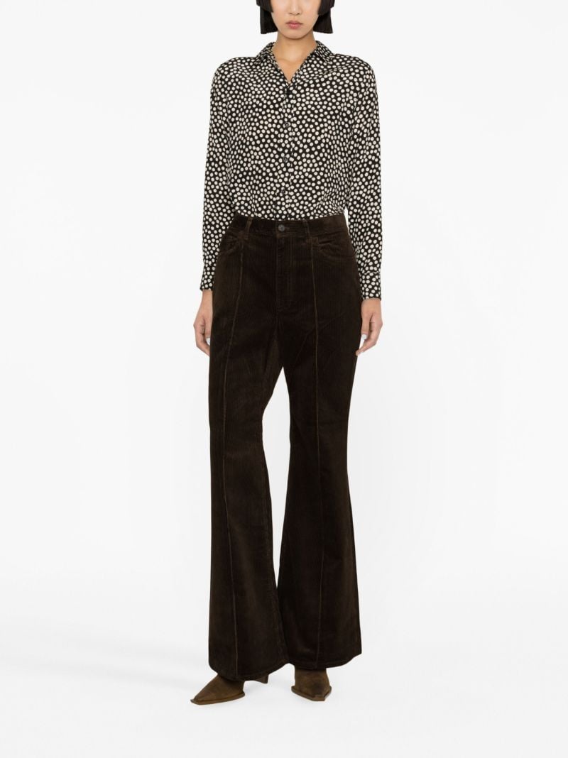Brown Corduroy Flared Trousers