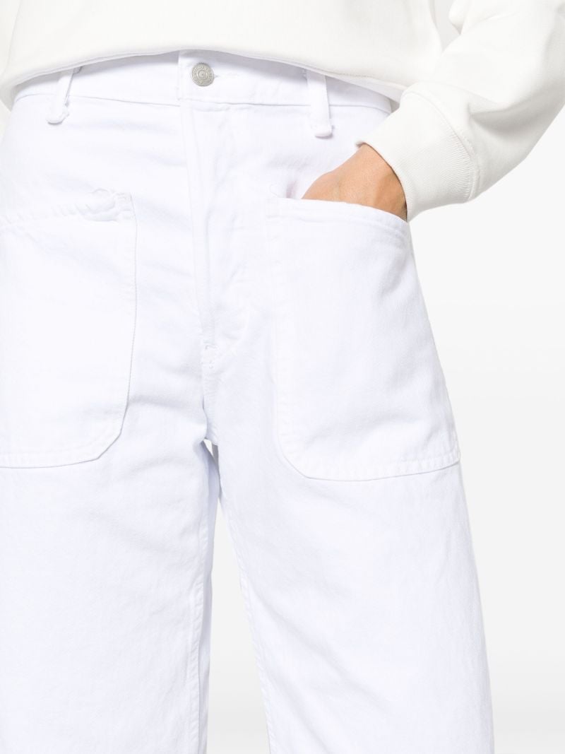 White Tapered Carrot-leg Jeans
