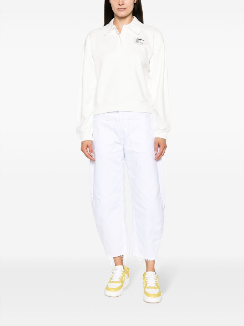 White Tapered Carrot-leg Jeans