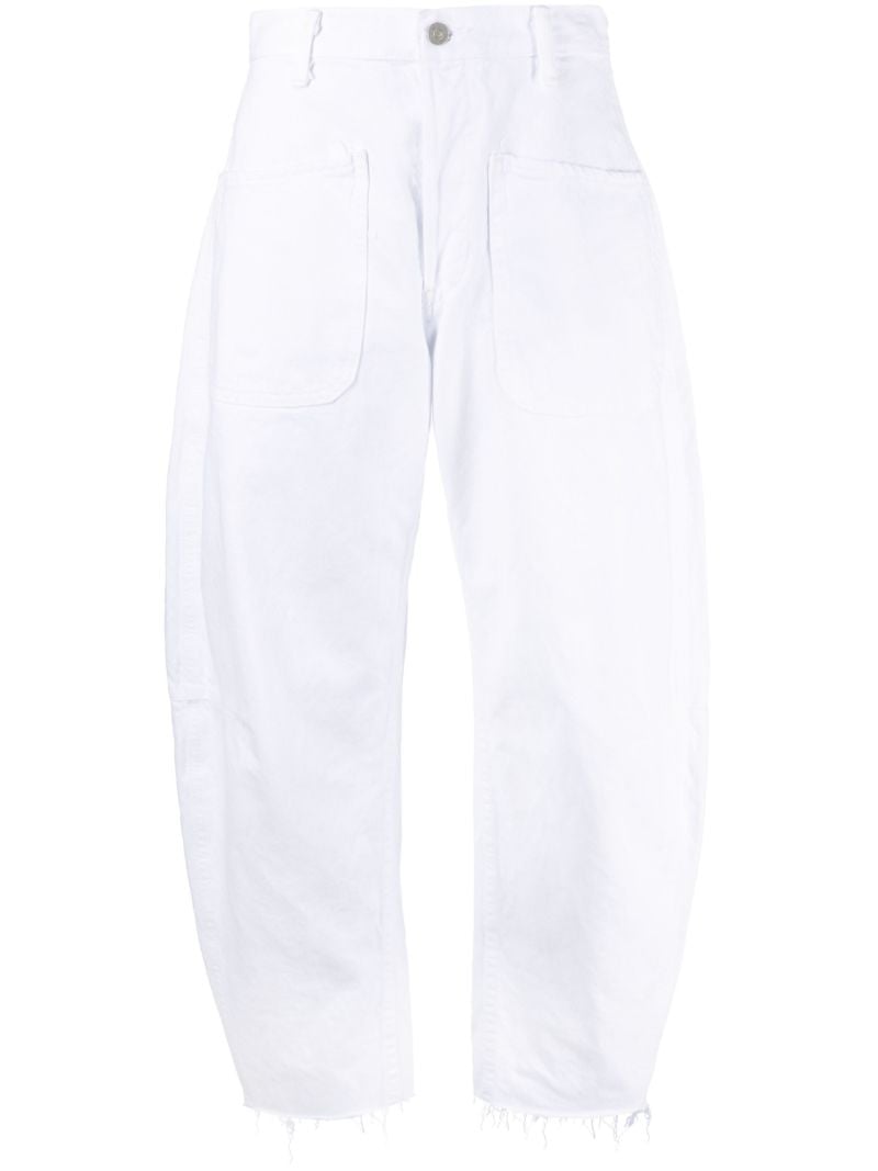 White Tapered Carrot-leg Jeans