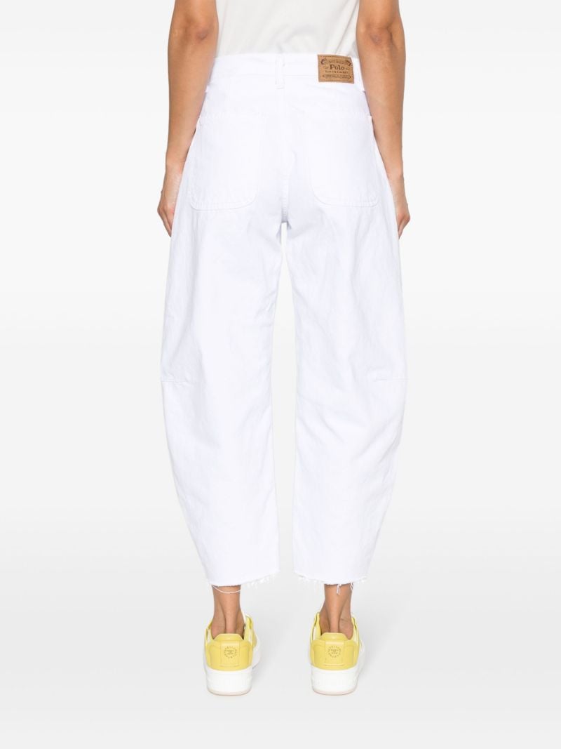 White Tapered Carrot-leg Jeans