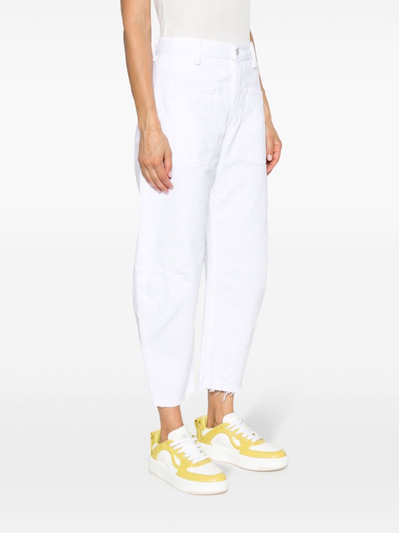 White Tapered Carrot-leg Jeans
