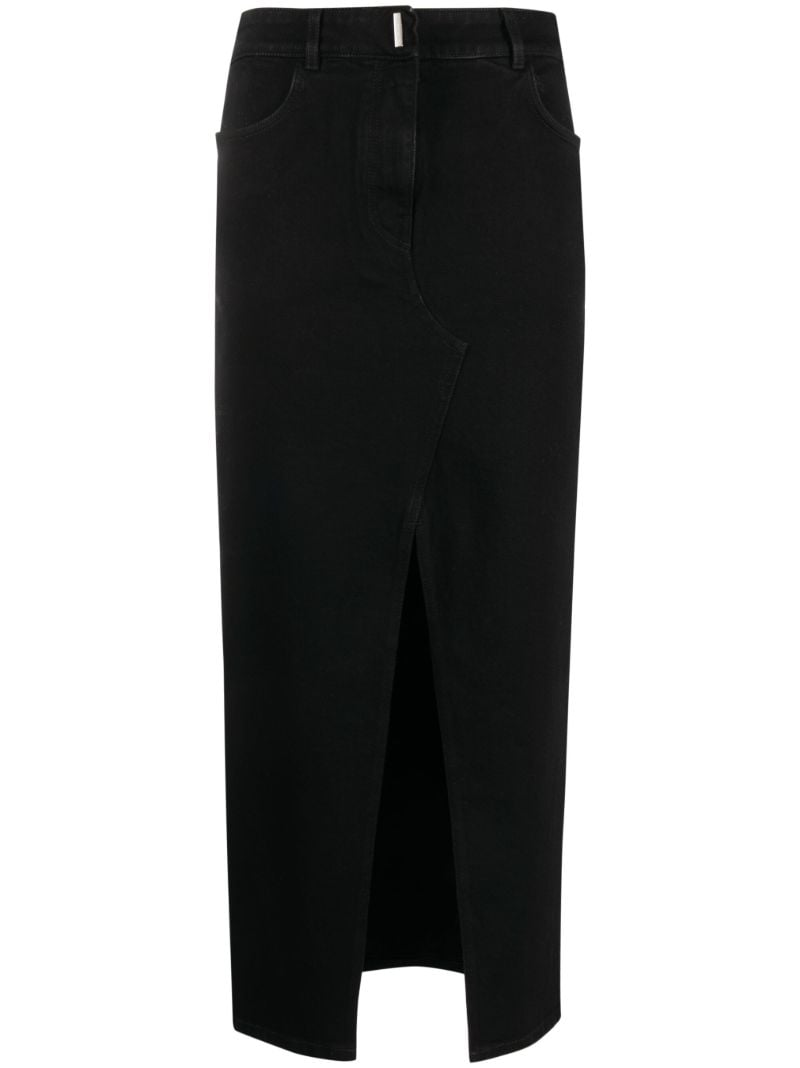 Black Denim Maxi Skirt