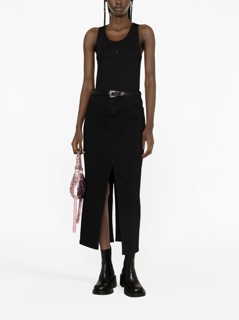Black Denim Maxi Skirt
