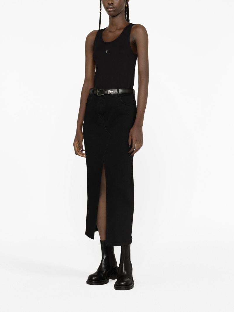 Black Denim Maxi Skirt