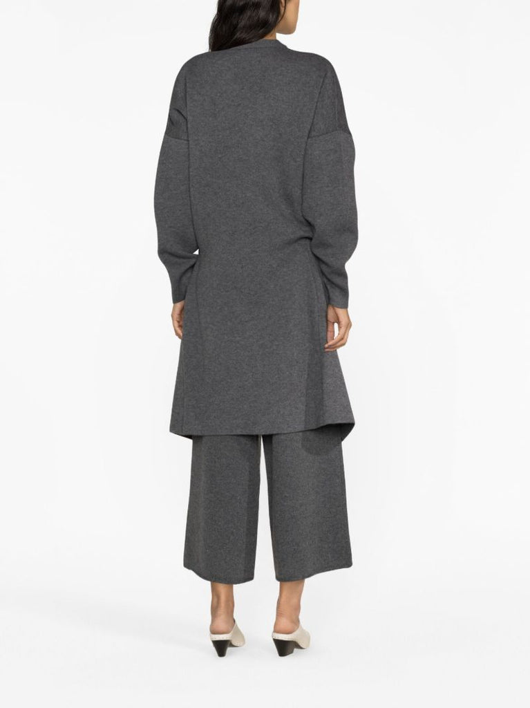 Grey Draped Cardigan Coat