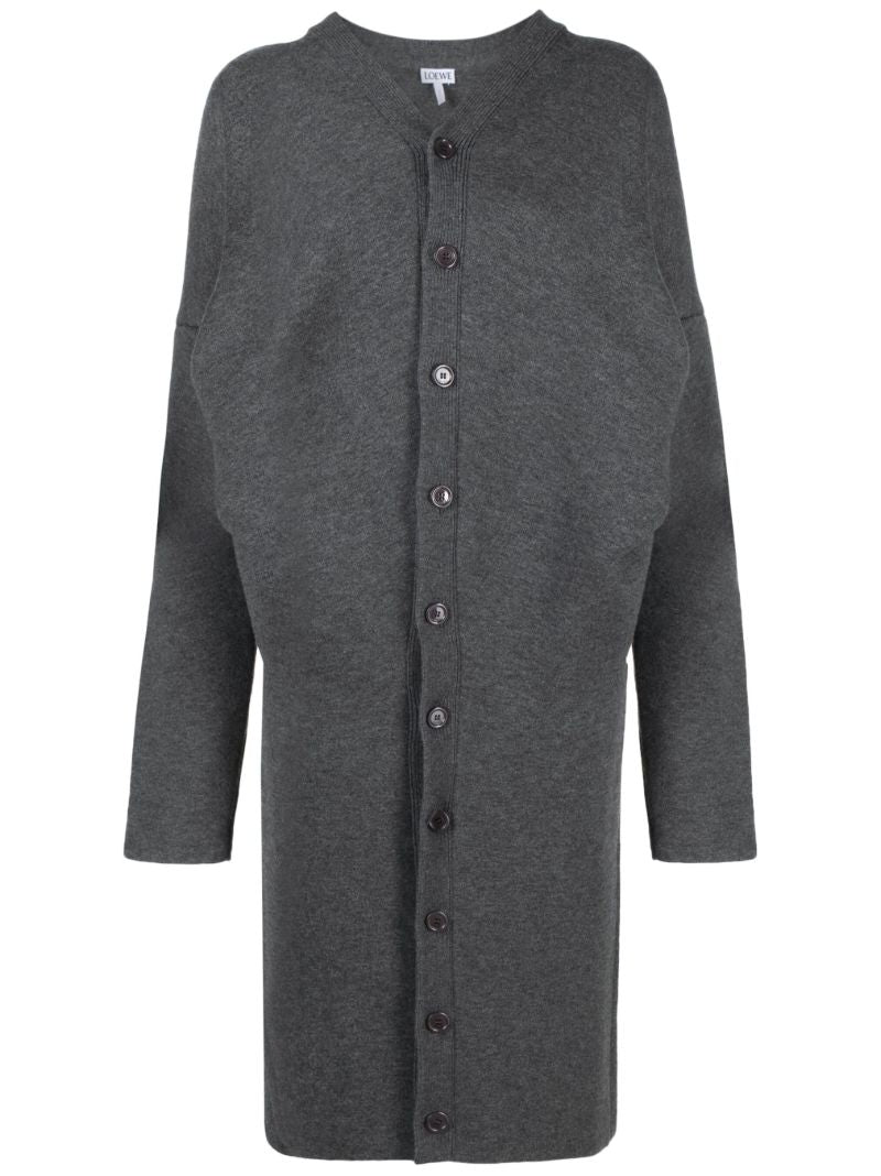 Grey Draped Cardigan Coat