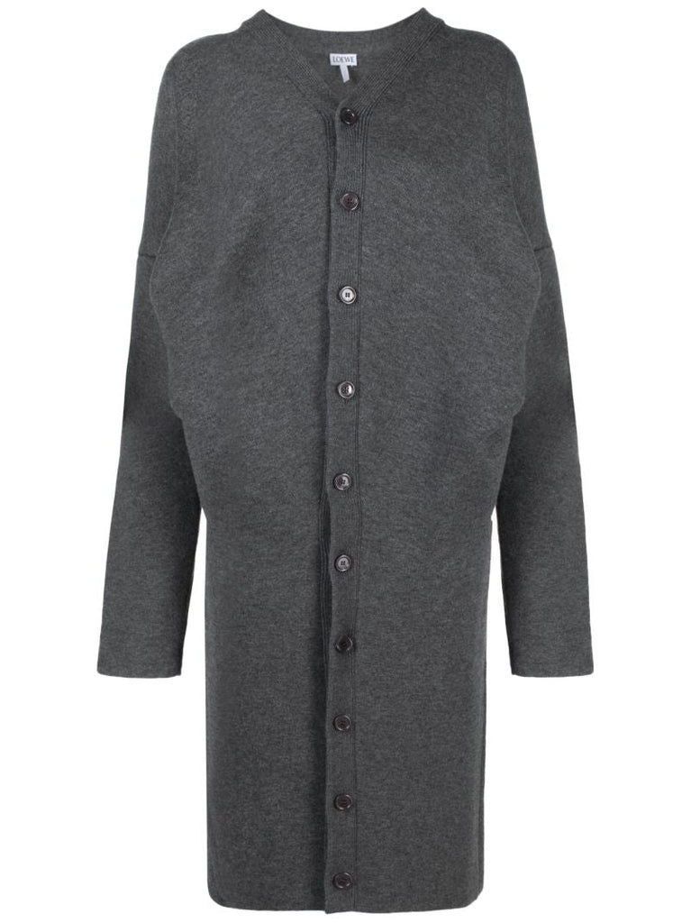 Grey Draped Cardigan Coat
