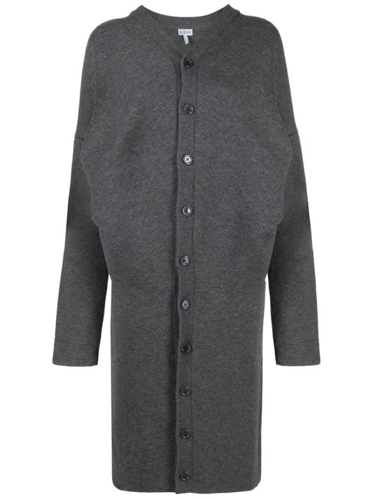 Grey Draped Cardigan Coat