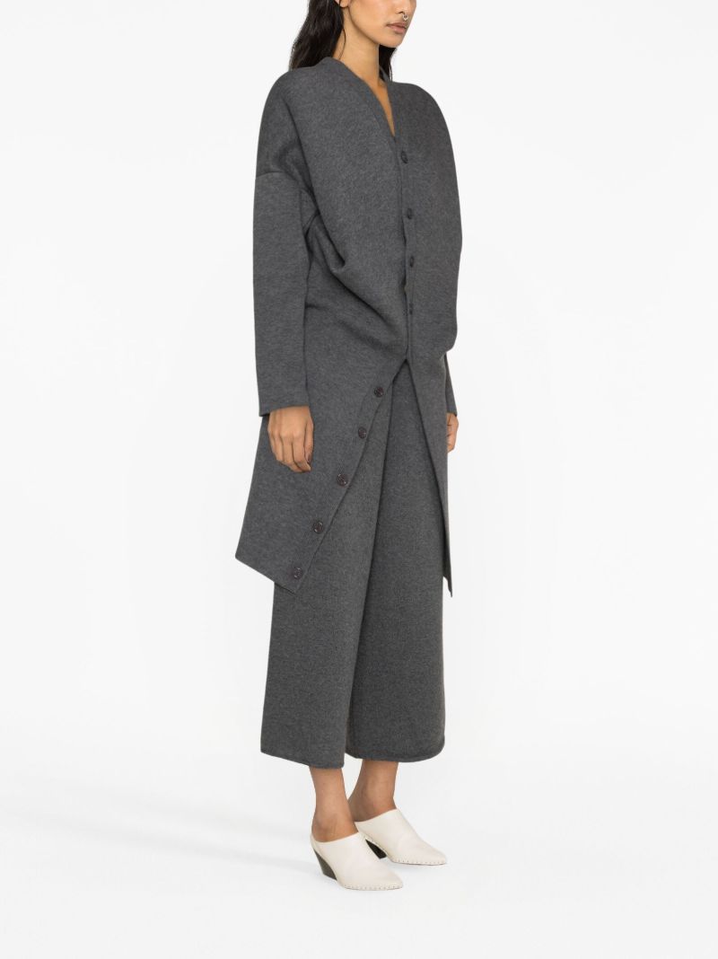 Grey Draped Cardigan Coat