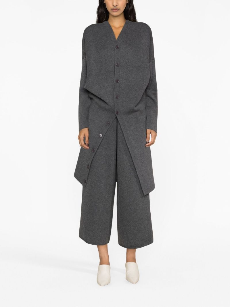 Grey Draped Cardigan Coat