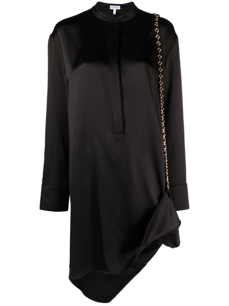 Black Draped Mini Dress