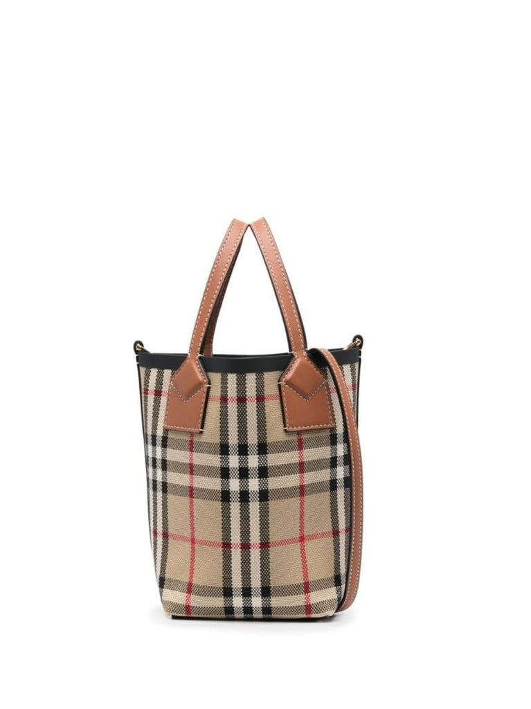 Neutral London Mini Check Tote Bag