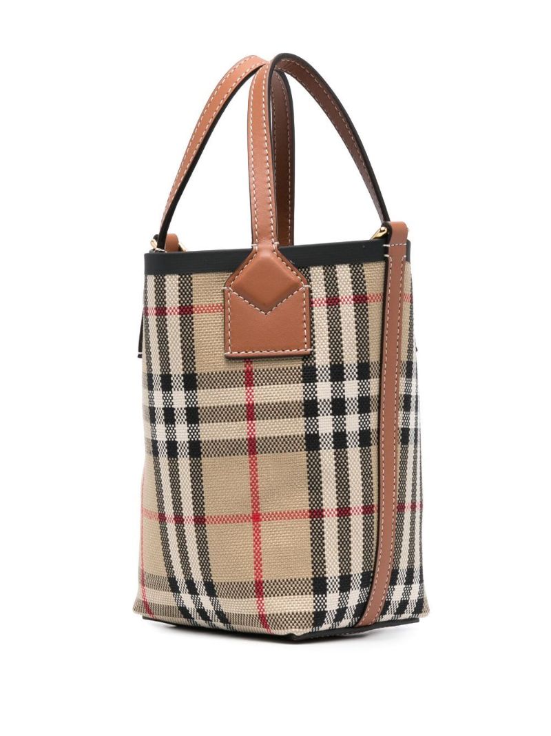 Neutral London Mini Check Tote Bag