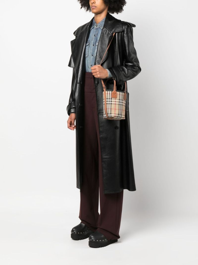 Neutral London Mini Check Tote Bag