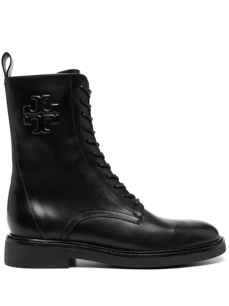 Black Doublet Lace-up Leather Boots