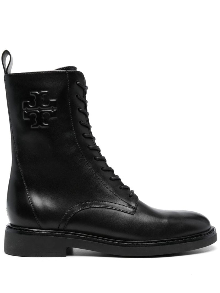 Black Doublet Lace-up Leather Boots