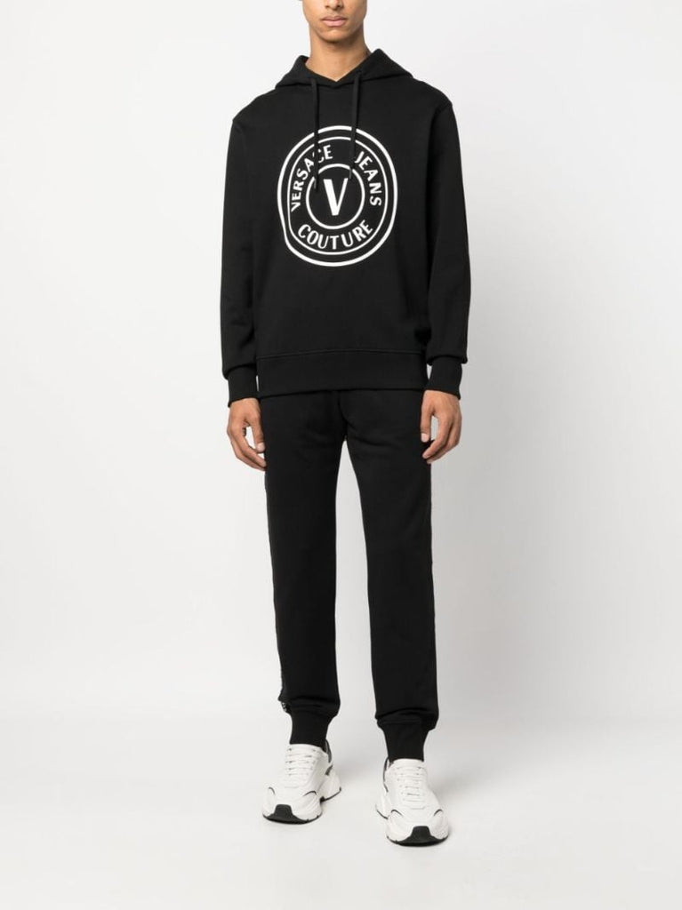 Black Logo-print Cotton Hoodie