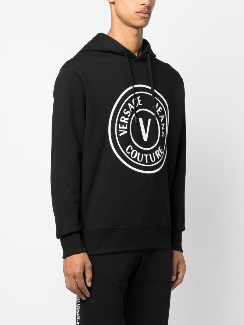 Black Logo-print Cotton Hoodie