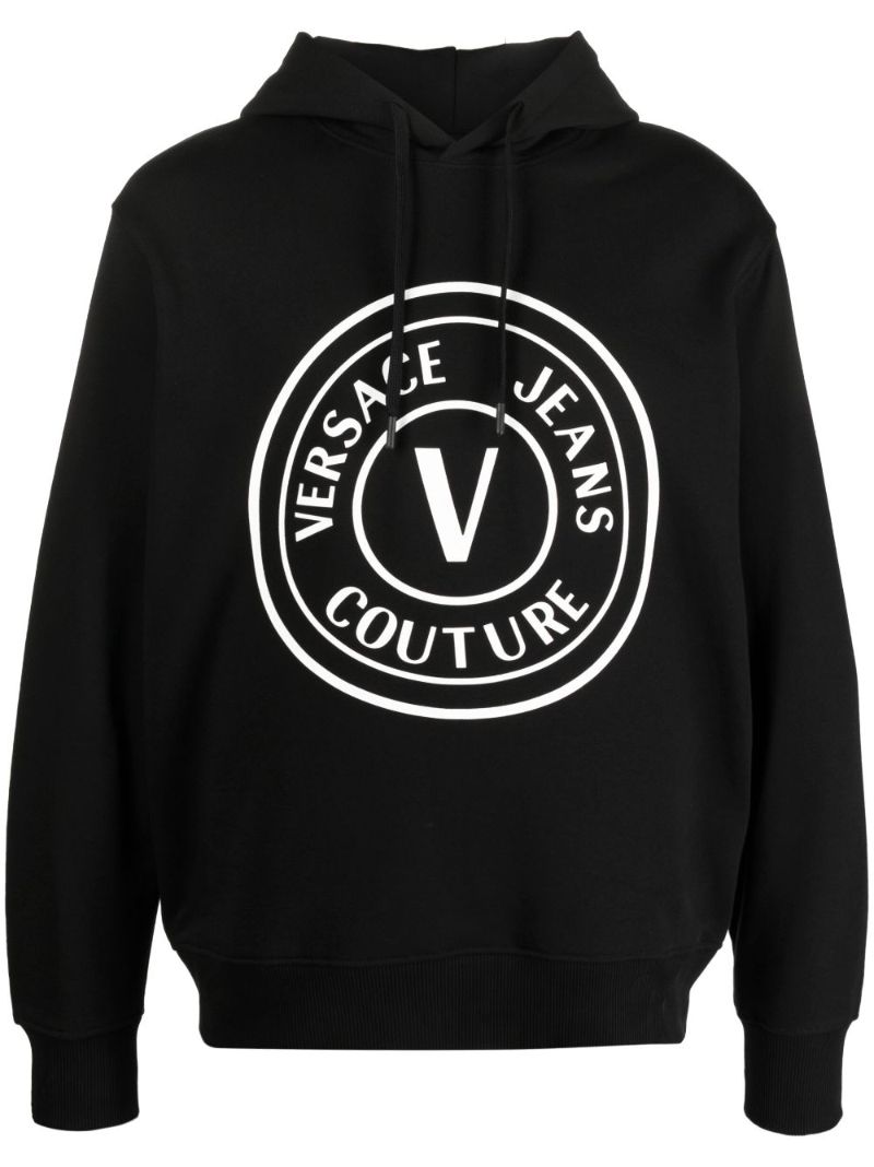 Black Logo-print Cotton Hoodie