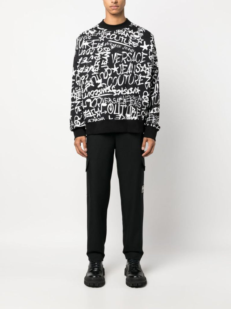 Black Graffiti-style Print Sweatshirt