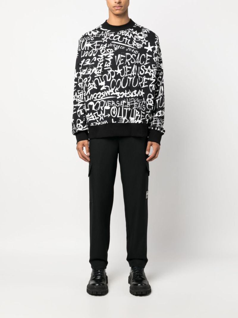 Black Graffiti-style Print Sweatshirt