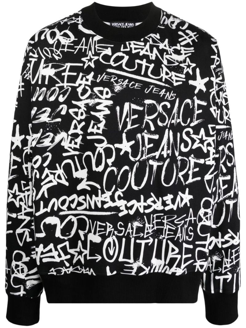 Black Graffiti-style Print Sweatshirt
