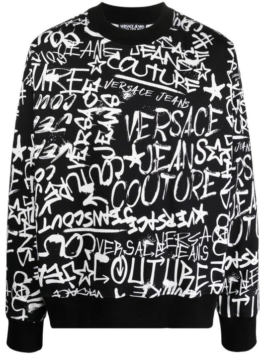 Black Graffiti-style Print Sweatshirt