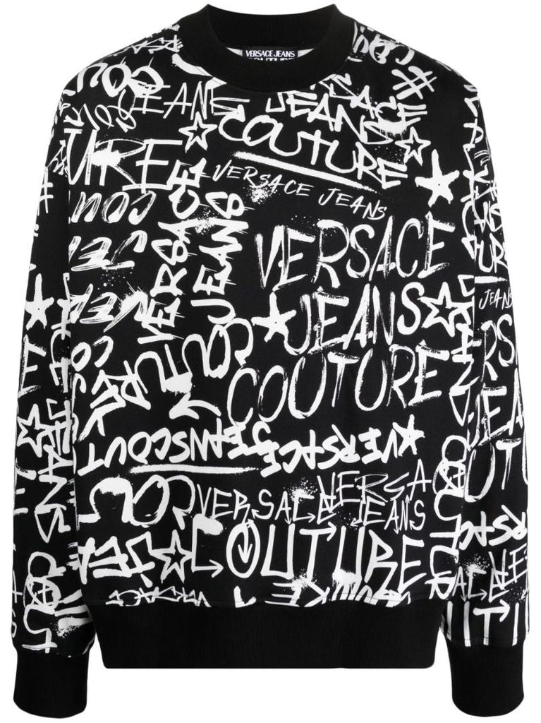 Black Graffiti-style Print Sweatshirt