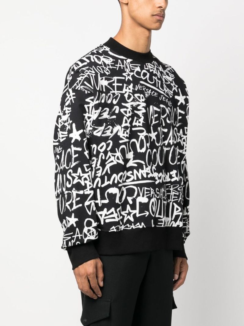 Black Graffiti-style Print Sweatshirt