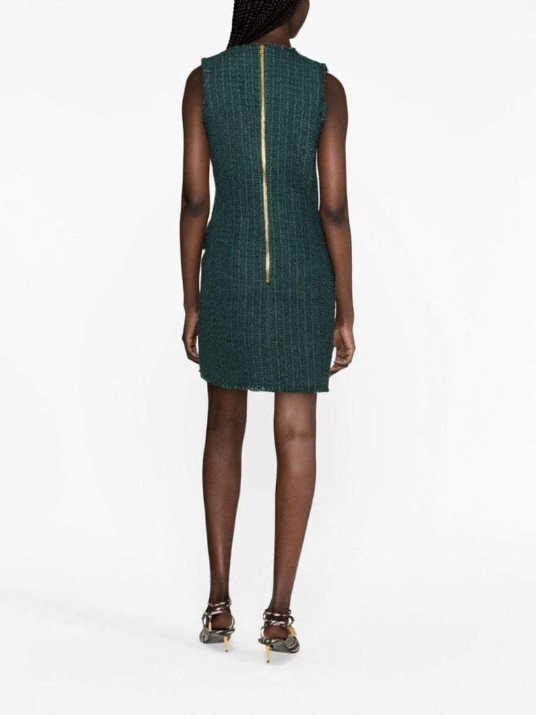 Green Sleeveless BouclÃ_x0083_Â© Dress