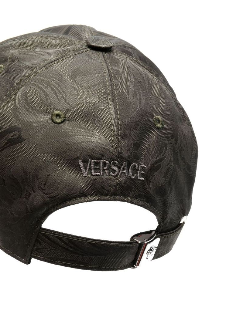 Grey Paisley Embroidered Cap