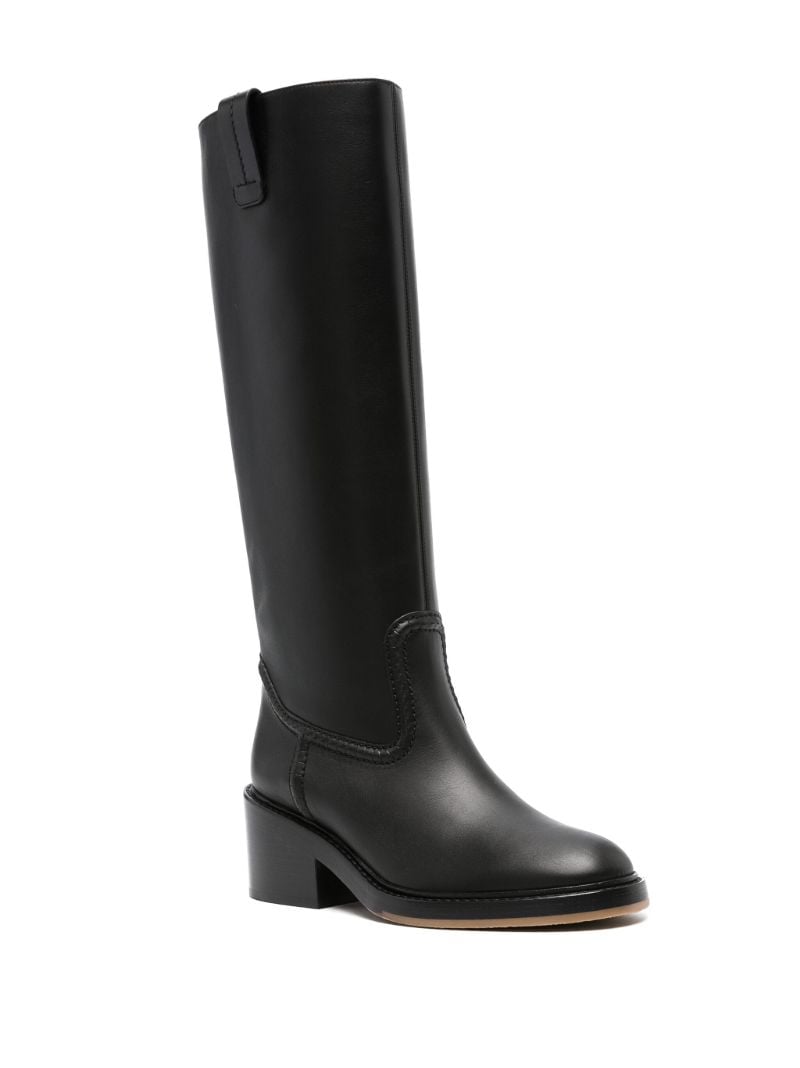 Black 70 Leather Knee-high Boots