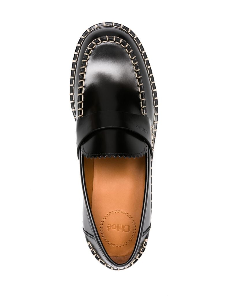 Black Noua Contrast-stitch Leather Loafers