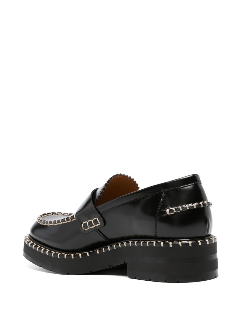 Black Noua Contrast-stitch Leather Loafers