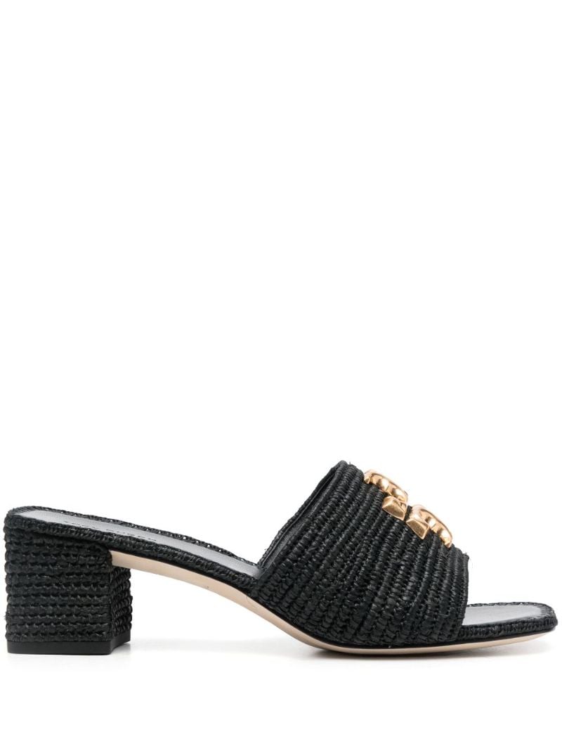 Black Eleanor 60 Raffia Mules