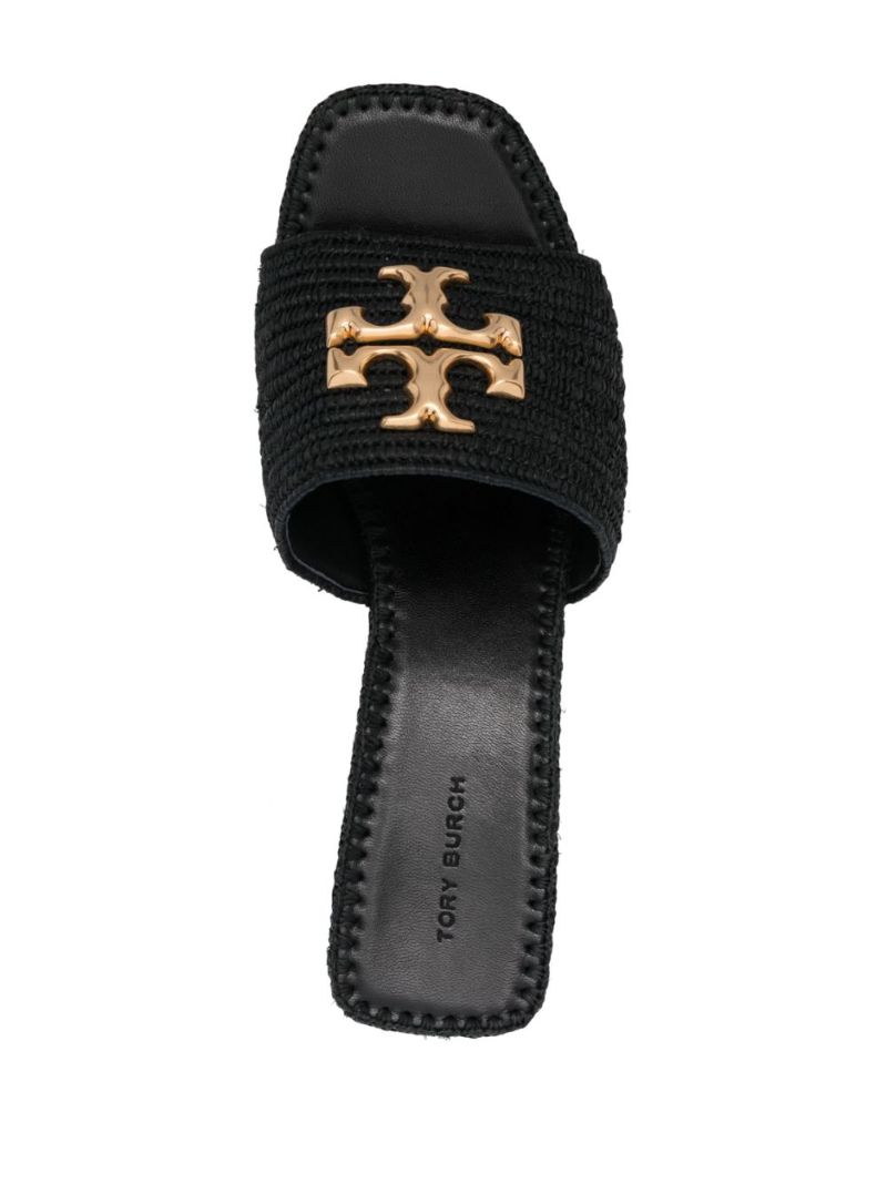 Black Eleanor 60 Raffia Mules