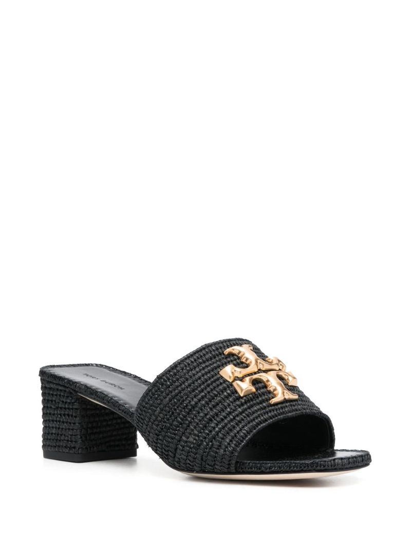 Black Eleanor 60 Raffia Mules
