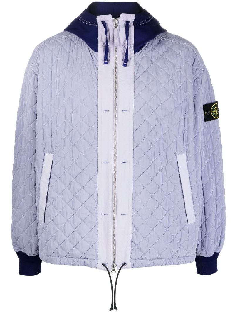 Purple Hooded Quilted Jacket