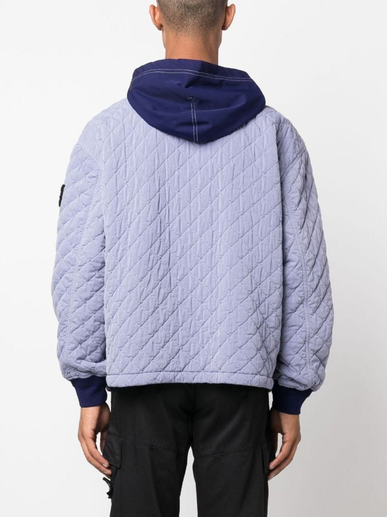 Purple Hooded Quilted Jacket