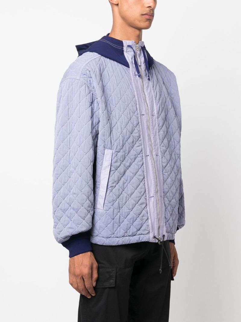 Purple Hooded Quilted Jacket