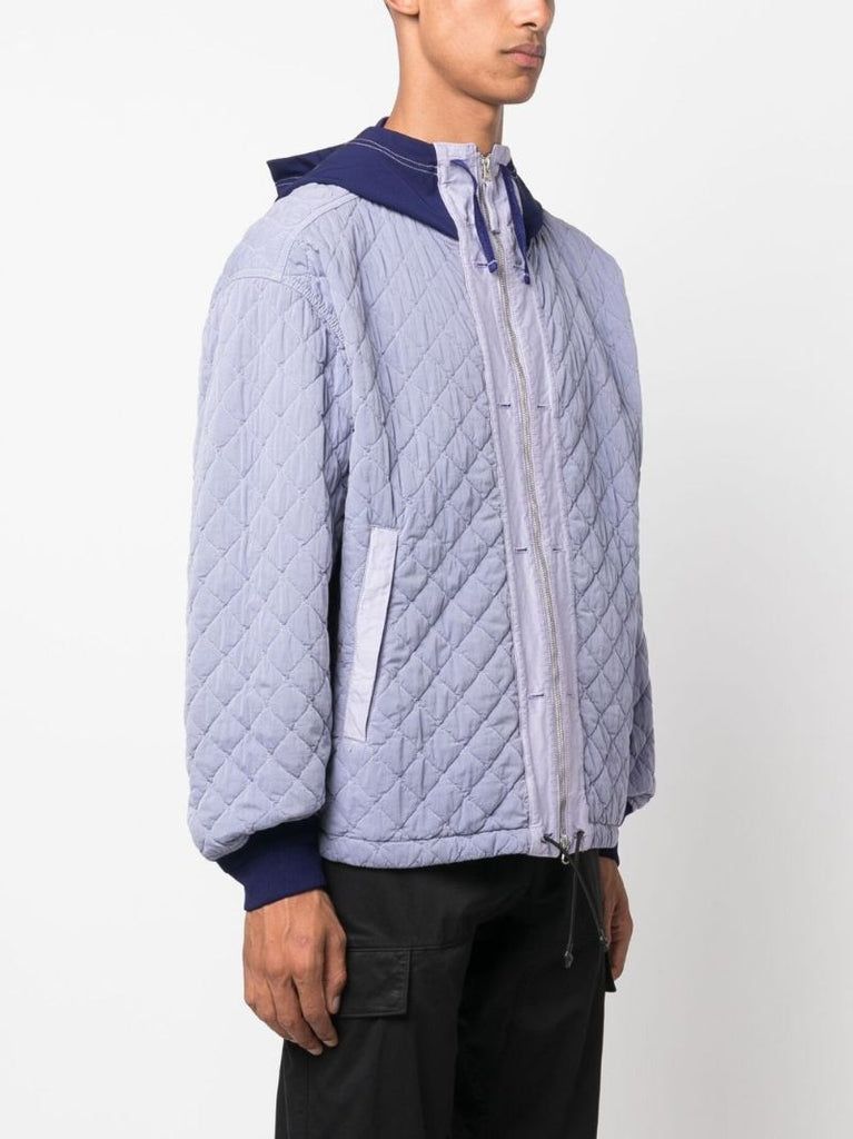 Purple Hooded Quilted Jacket