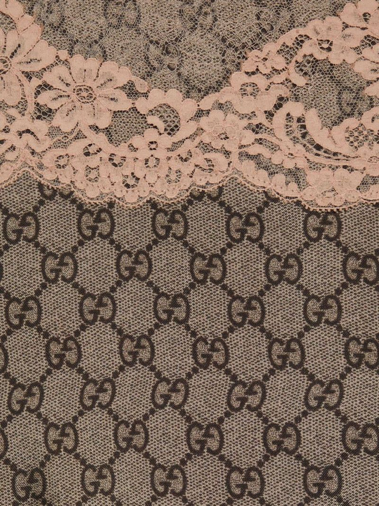 Beige Gg Supreme-print Silk Dress