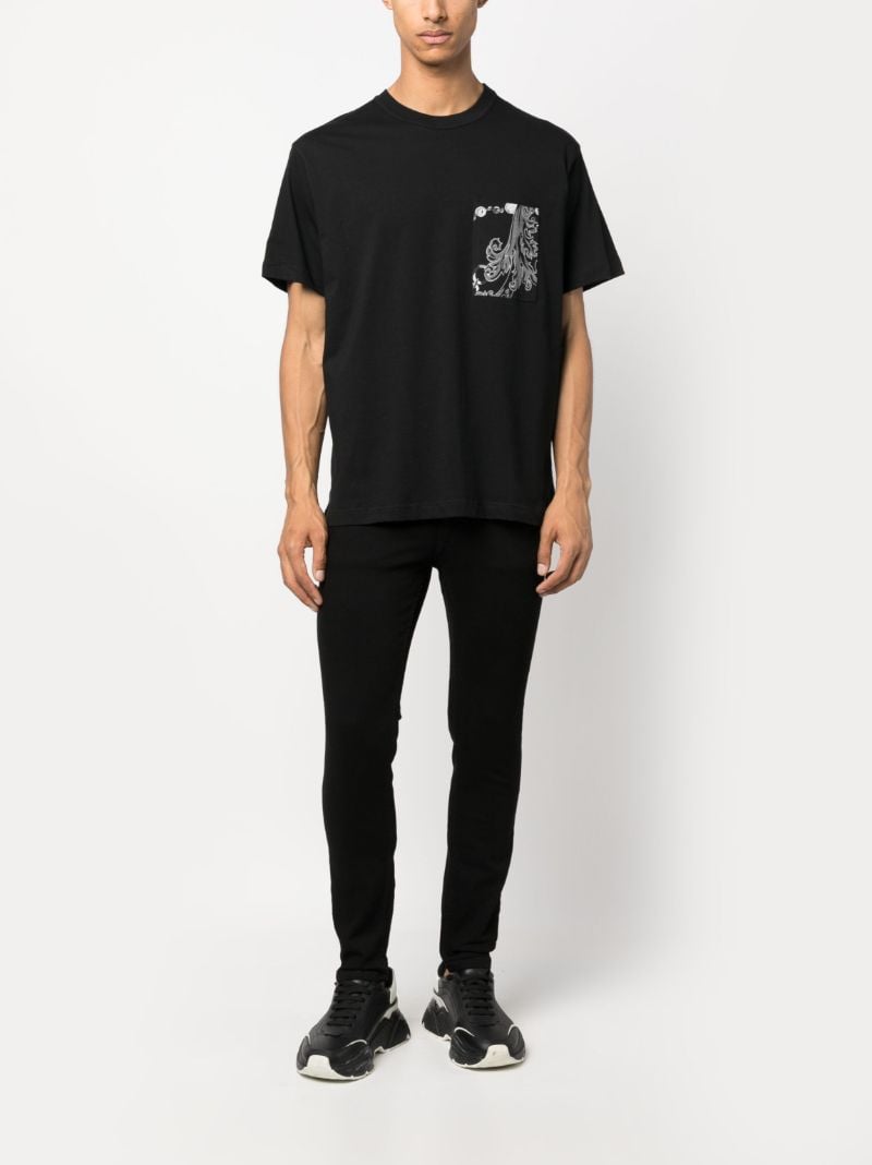 Black Chain Couture-print Cotton T-shirt