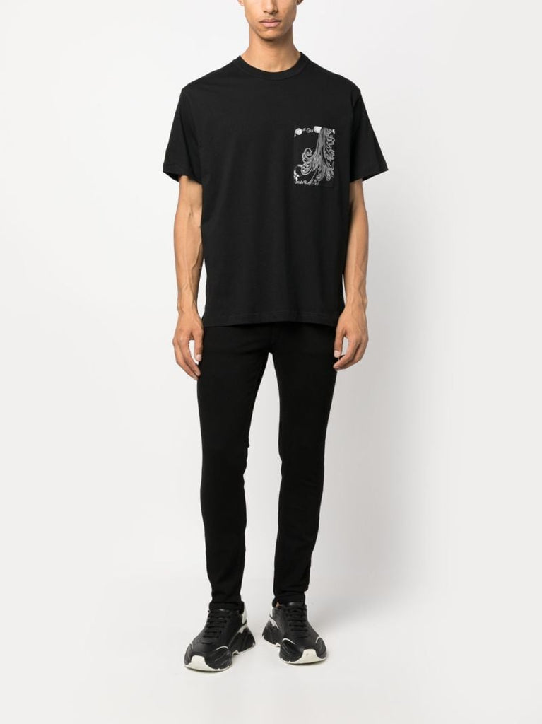 Black Chain Couture-print Cotton T-shirt