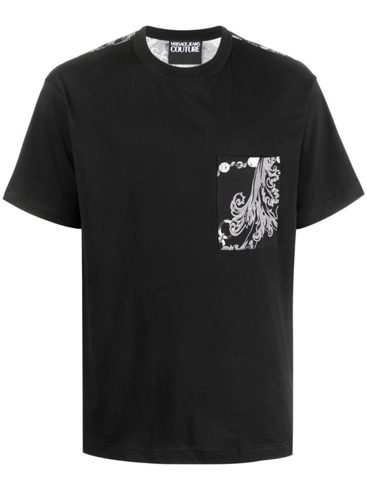 Black Chain Couture-print Cotton T-shirt